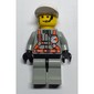 Fireman, Light Gray Fire Suit with Gauges and Straps, White Cap, Headset