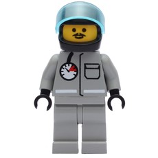 Fireman, Shirt with Gauge and Pocket, Light Gray Legs, Black Helmet with Visor (fig-008147)