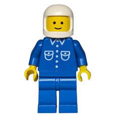 Man, Blue Shirt with Buttons and Pockets, Blue Legs, White Helmet (fig-008156)