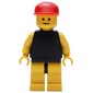 Man, Plain Black Swimsuit, Red Cap