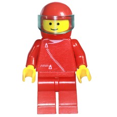 Man, Red Jacket with Zipper, Red Helmet with Visor (3626b Head) (fig-008164)