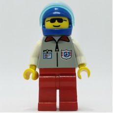 Coast Guard, Light Gray Jacket with Zipper and Badge, Blue Helmet with Visor, Sunglasses (fig-008167)