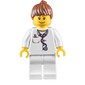 Doctor, Woman, White Torso with Stethoscope and Pocket, White Legs, Reddish Brown Ponytail