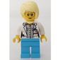 Doctor Mink, Woman, Open White Jacket over Light Bluish Gray Shirt with Pockets and ID Badge, Bright Light Yellow Hair, Glasses