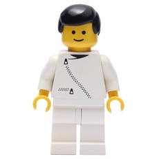 Man, White Jacket with Zipper, White Legs, Black Hair (fig-008201)