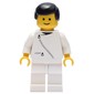 Man, White Jacket with Zipper, White Legs, Black Hair