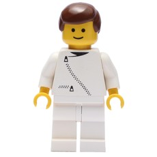 Man, White Jacket with Zipper, White Legs, Brown Hair (fig-008202)
