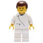 Man, White Jacket with Zipper, White Legs, Brown Hair