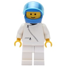 Man, White Jacket with Zipper, White Legs, Blue Helmet with Visor (3626b Head) (fig-008203)