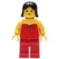 Woman, Red Halter Top, Red Legs, Black Hair