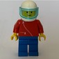 Man, Red Jacket with Zipper, Blue Legs, White Helmet with Visor
