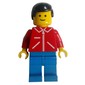 Man, Red Jacket with Zipper, Blue Legs, Black Hair