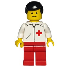 Doctor, White Jacket with Red Cross, Red Legs, Black Hair (fig-008217)