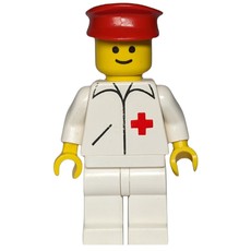 Doctor, White Jacket with Red Cross, White Legs, Red Hat (fig-008222)