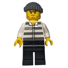 Criminal, Prison Shirt with #50380, Black Legs, Dark Bluish Gray Hat (fig-008228)