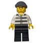 Criminal, Prison Shirt with #50380, Black Legs, Dark Bluish Gray Hat
