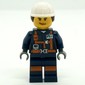 Miner, Woman, Dark Blue Jacket with Straps and ID Badge, White Hard Hat with Hair