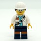 Miner, Woman, Open White Jacket with Shoulder Belt and ID Badge, White Hard Hat with Hair, Safety Glasses
