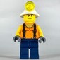 Miner, Orange Vest with Suspenders, Mining Hat, Sweat Drops