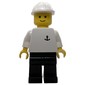 White Torso with Anchor, Black Legs, White Hat