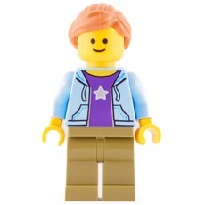Bright Light Blue Torso, Jacket, Olive Green Legs, Dark Orange Hair (fig-008316)