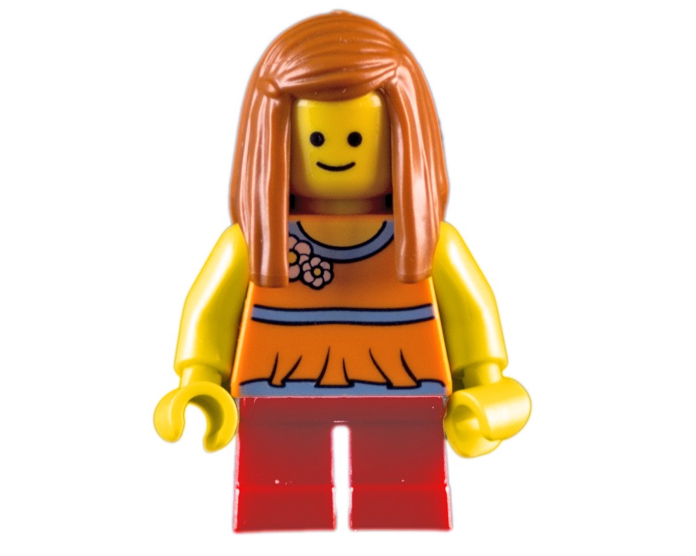 LEGO Set fig-008321 Kid, Orange Torso, Red Legs, Dark Orange Hair ...