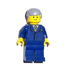 Dark Blue Torso, Suit, Dark Blue Legs, Light BLuish Grey Hair (fig-008324)