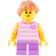 Kid, Bright Pink Torso, Medium Lavender Legs, Medium Nougat Hair (fig-008327)
