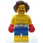 Boxer, Blue Shorts, Red Gloves