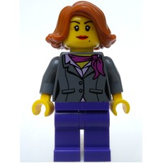 Dark Bluish grey Torso, Jacket, Dark Purple Legs, Dark Orange Hair (fig-008341)