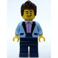 Bright Light Blue Torso, Dark Blue Legs, Dark Brown Hair