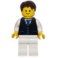 Black Torso Jacket, White Legs, Dark Brown Hair (fig-008345)