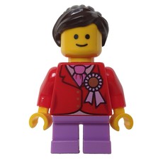 Kid, Red Torso, Medium Lavender Legs, Dark Brown Hair (fig-008352)