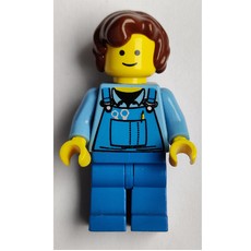 Medium Blue Torso, Blue Overalls, Reddish Brown Hair (fig-008354)