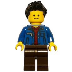 Blue Torso, Dark Brown Legs, Black Hair (fig-008359)