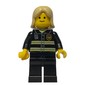 Fire Fighter, Black Torso, Black Legs, Tan Hair