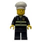 Fire Fighter, Black Torso, Black Legs, White Hat
