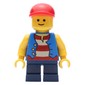 Kid, Blue Torso, Dark Blue Legs, Red Cap