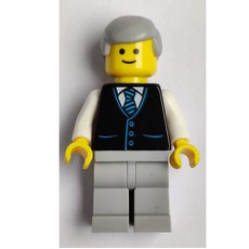 Black Torso Jacket, Light Bluish grey Legs, Light Bluish Grey Hair (fig-008381)