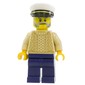Tan Torso Sweater, Dark Blue Legs, Captain Hat