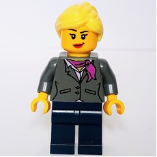 Dark Bluish Gray Torso, Dark Blue Legs, Bright Yellow Hair (fig-008425)