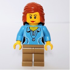 Medium Blue Torso, Dark Tan Legs, Dark Orange Hair (fig-008426)