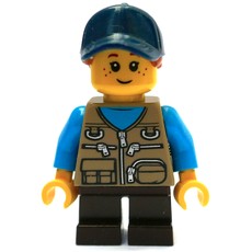 Kid, Dark Tan Torso, Dark Brown Legs, Dark Blue Hat (fig-008430)
