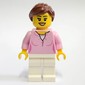 Bright Pink Torso, White Legs, Reddish Brown Hair