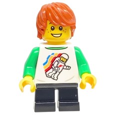 Boy, White Torso, Black Legs, Dark Orange Hair (fig-008436)