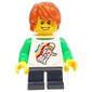 Boy, White Torso, Black Legs, Dark Orange Hair