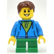 Kid, Dark Azure Torso, Green Legs, Reddish Brown Hair (fig-008439)