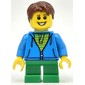 Kid, Dark Azure Torso, Green Legs, Reddish Brown Hair