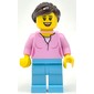 Bright Pink Torso, Medium Azure Legs, Dark Brown Hair
