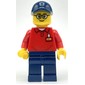 LEGOLAND Employee, Red Torso, Dark Blue Legs, Dark Blue Cap, Glasses